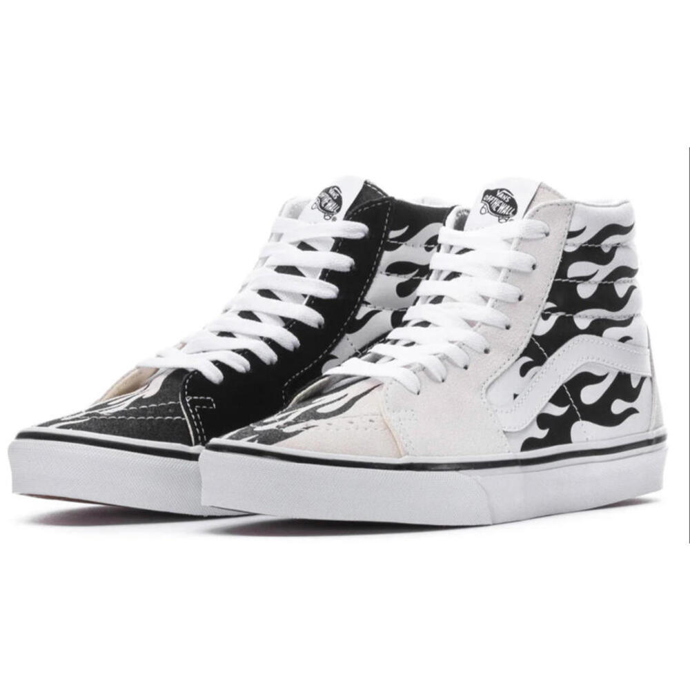 VANS Sk8-Hi Tapered Size 8.5 Womens - High Back - Color: Flamez Black/White